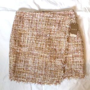 NWT Forever21 faux wrap tweed style skirt